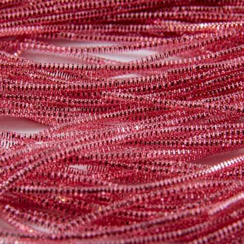 AA139. Cannetille frisée rose clair brillante 1.3mm (3 mètres)