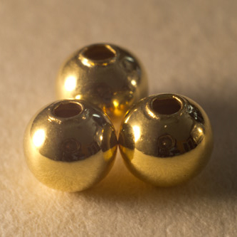 Perles plaquées or ronde 3mm