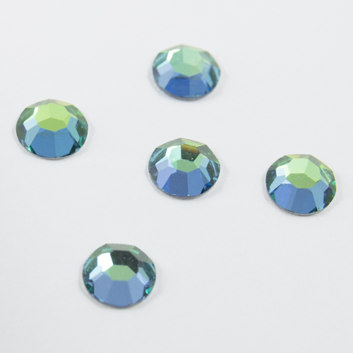 C02. Cristal à coudre 6.5mm sahara vert bleuté