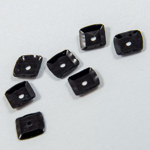 (Loose) Shaped black square cup sequin 5mm