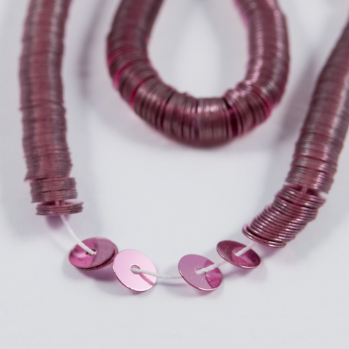 Rose metalisé paillette 4mm