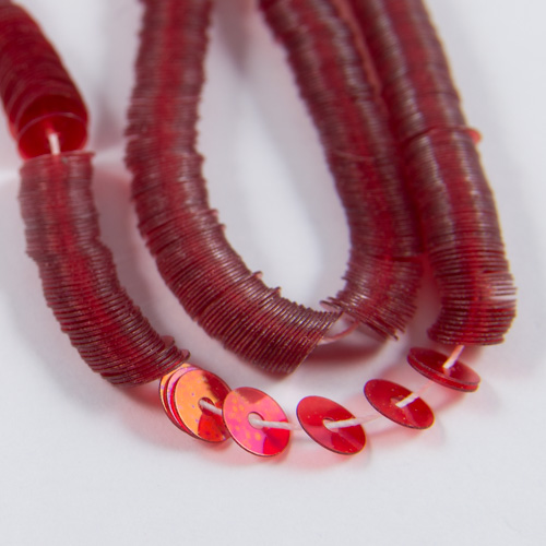 Red transparent irisdescent flat sequin 4mm