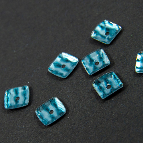 (Loose) Turquoise zebra satinated square cup sequin 5mm