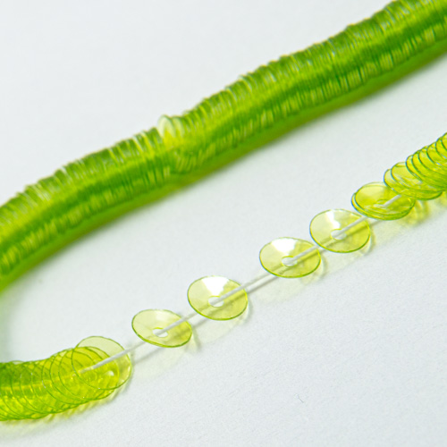 Lime transparent lustered cup sequin 4mm