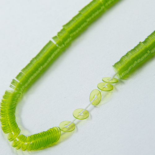 Lime transparent lustered flat sequin 3mm