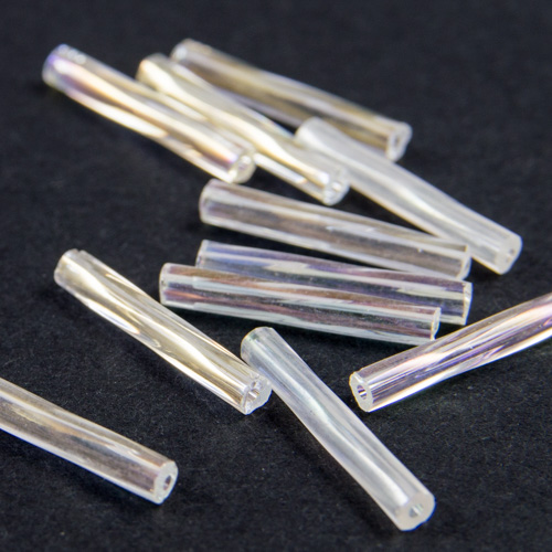 0241 Bugle crystal AB 15mm (loose)