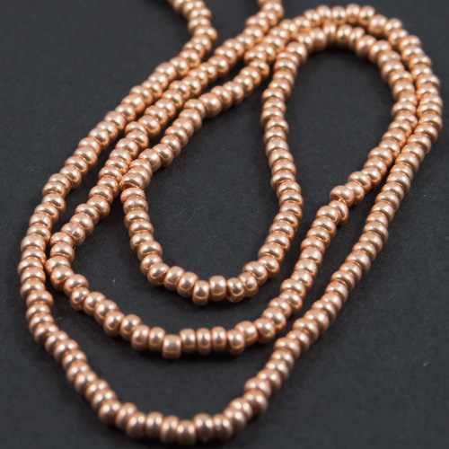 0204 13/0 sead bead metallic rose gold