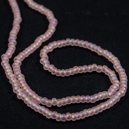 0310 Half hank 11/0 sead bead deep rose transparent matt iris