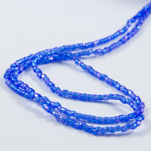 0276 12/0 3-cut bead light sapphire transparent iris