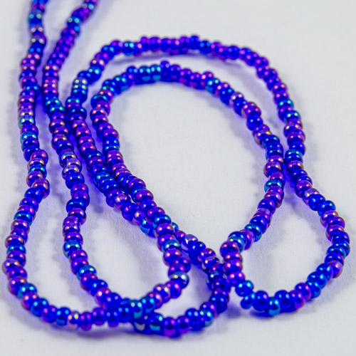 0315 Half hank 11/0 sead bead blue transparent iris