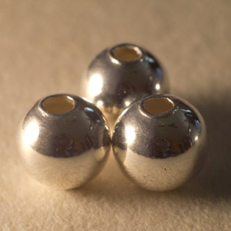 Perles plaquées argent ronde 3mm