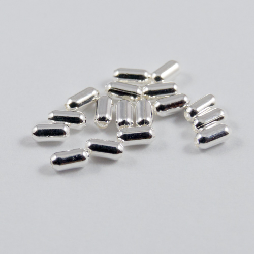Silver plated tube beads 2mm 3x1.5mm