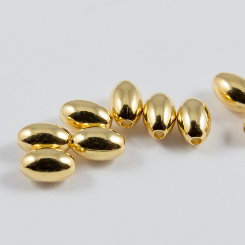 Gilt oval beads 5x3mm