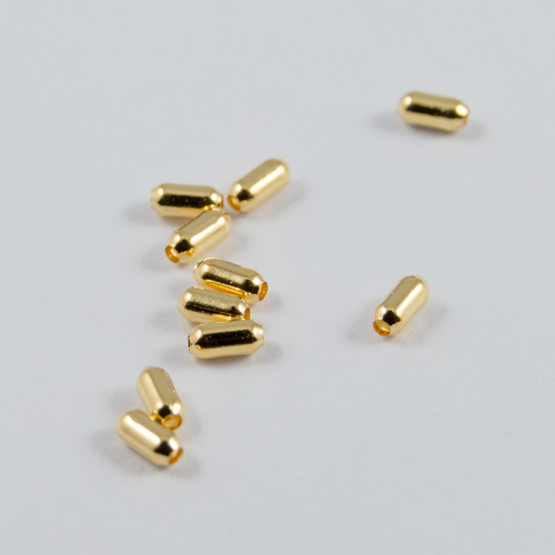 Gilt tube beads 3x1.5mm