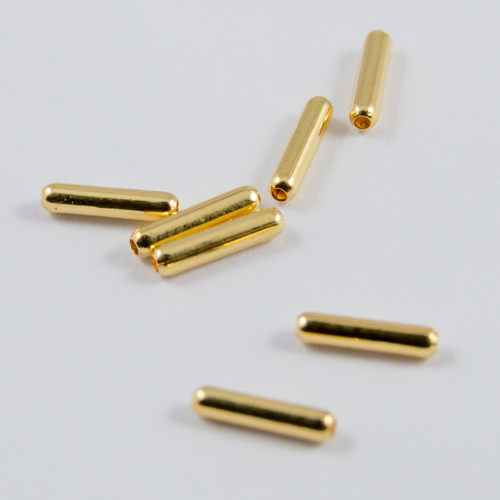 Gilt tube beads 6.5x1.5mm