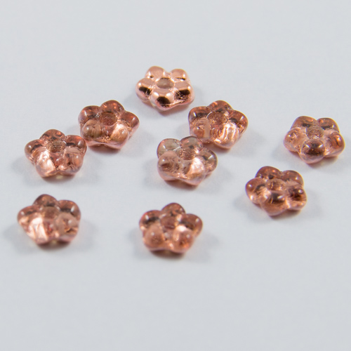 PF05. Rose gold crystal flower beads 5mm