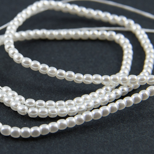 PR05. Perles rondes blanc nacré 2mm
