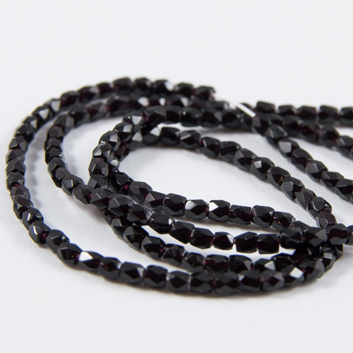 PR96. Perles cristal à facettes noir 2mm