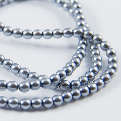 PR22. Round bead shiny platinum 3mm