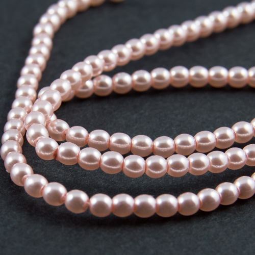 PR34. Round bead shiny soft pink 3mm