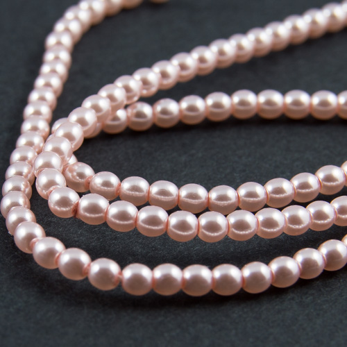 PR34. Perles rondes rose nacré 3mm