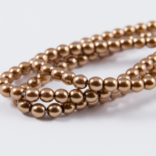 PR41. Round bead antique gold 3mm